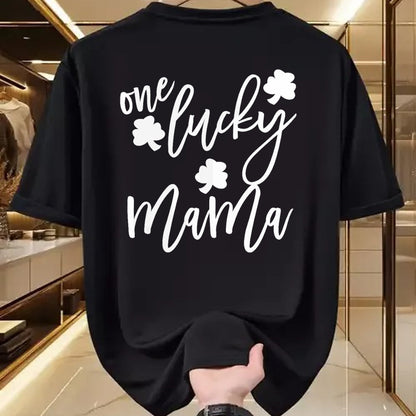 Gift for Mom Shirt, Funny Mom Unisex T-Shirt/Hoodie/Sweatshirt HLT00 - One Lucky Mama Mom St Patricks Day Mommy Momma T-Shirt