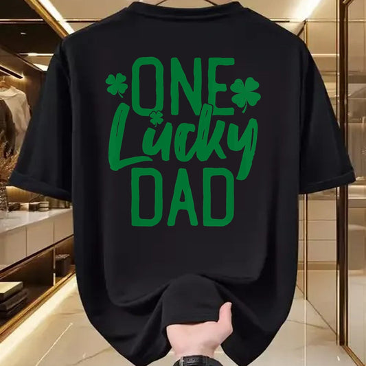 Gift for Dad Shirt, Funny Dad Unisex T-Shirt/Hoodie/Sweatshirt HLT00 – One Lucky Dad St. Patrick_s Day Matching Pajamas 2022 T-Shirt