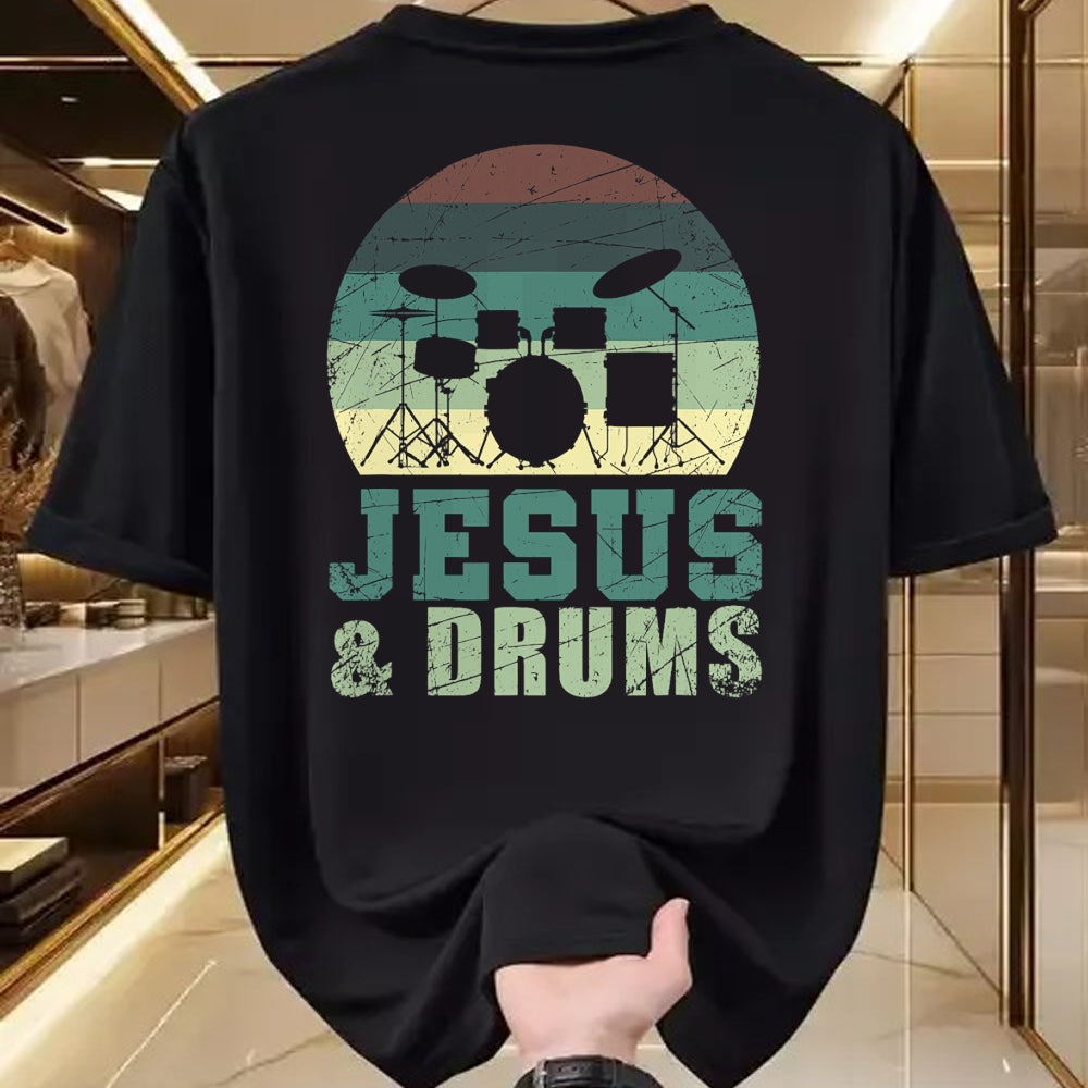 Christian Tee, Christian Faith Unisex T-Shirt/Hoodie/Sweatshirt HLT00 - Drummer Christian Religious Drums Player Gift Jesus T-Shirt