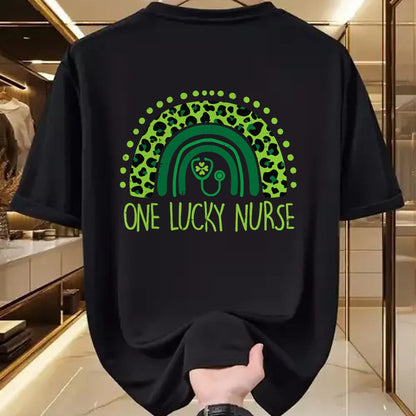 Funny Nurse Shirt, Nurse Unisex T-Shirt/Hoodie/Sweatshirt HLT00 - One Lucky Nurse Scrub RN ICU ER St Patricks Day Nurses Women T-Shirt