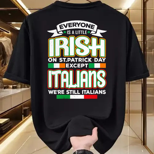 Patrick Day Shirts for Family, Funny Patrick Day shirts, st patrick's day Unisex T-Shirt/Hoodie/Sweatshirt HLT00 - Womens Everyone Is A Little Irish On St Patrick Day Except Italians V-Neck T-Shirt