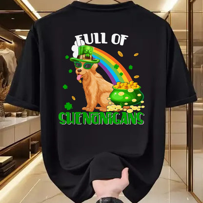 Patrick Day Shirts for Family, Funny Patrick Day shirts, st patrick's day Unisex T-Shirt/Hoodie/Sweatshirt HLT00 - Full Of Shenanigans Patrick Day Leprechaun Golden Retriever T-Shirt