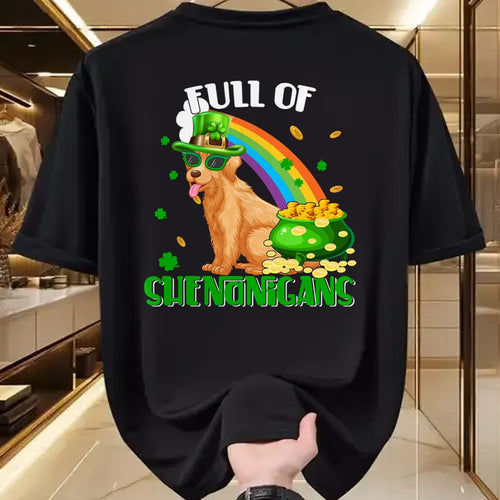 Patrick Day Shirts for Family, Funny Patrick Day shirts, st patrick's day Unisex T-Shirt/Hoodie/Sweatshirt HLT00 - Full Of Shenanigans Patrick Day Leprechaun Golden Retriever T-Shirt