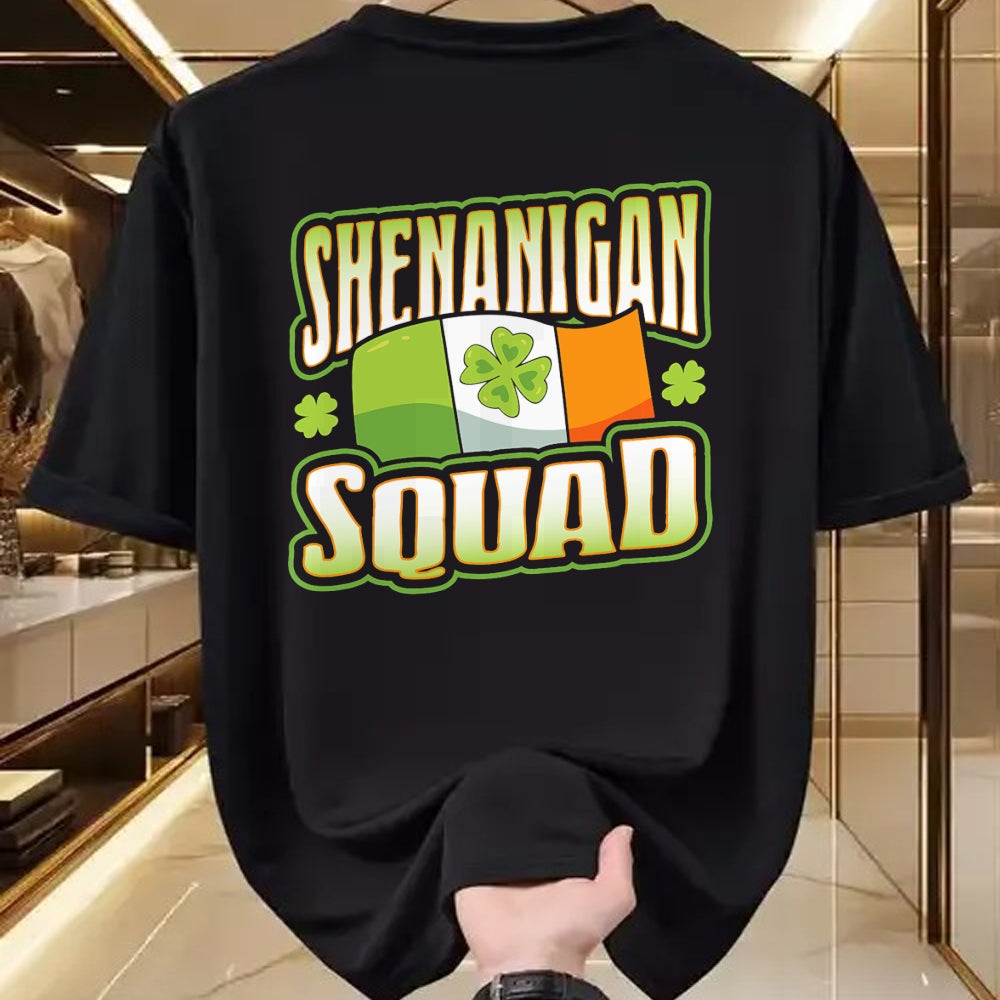Patrick Day Shirts for Family, Funny Patrick Day shirts, st patrick's day Unisex T-Shirt/Hoodie/Sweatshirt HLT00 - Fun and Crazy Shenanigan Squad St Patrick Day Irish Flag T-Shirt