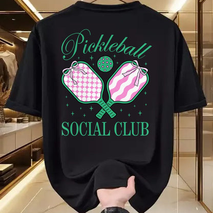 Funny Pickleball Shirt, Pickleball Lover Unisex T-Shirt/Hoodie/Sweatshirt HLT00 - Pickleball Social Club Coquette Bow Pickleball Women Girls T-Shirt