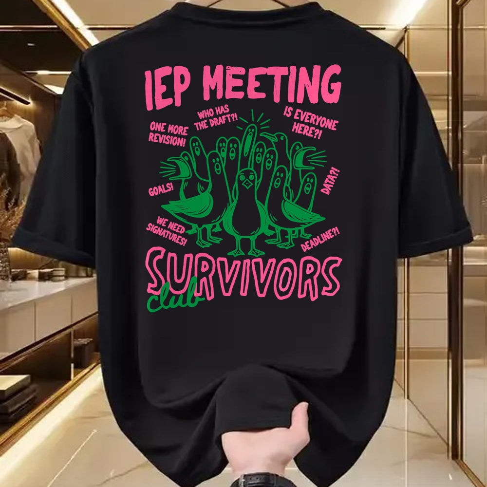 Best Teacher Shirt, Funny Teacher UnisexT-Shirt/Hoodie/Sweatshirt HLT00 - IEP Meeting Survivors Club Funny Special Education Teacher T-Shirt