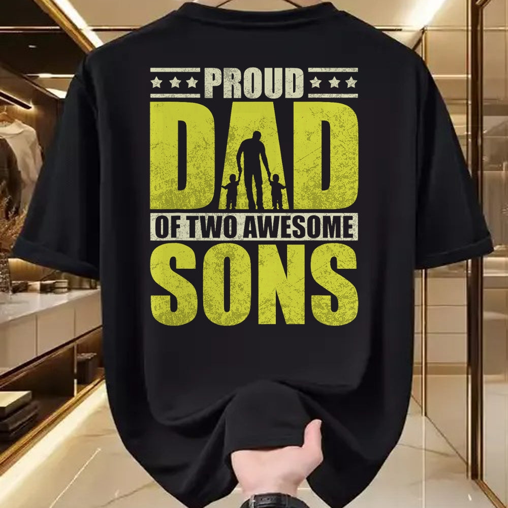 Gift for Dad Shirt, Funny Dad Unisex T-Shirt/Hoodie/Sweatshirt HLT00 – Proud father two sons dad daddy father_s day gift idea T-Shirt
