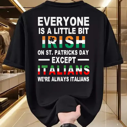 Patrick Day Shirts for Family, Funny Patrick Day shirts, st patrick's day Unisex T-Shirt/Hoodie/Sweatshirt HLT00 - Womens Everyone Is A Little Irish On St Patrick Day Except Italians V-Neck T-Shirt (1)