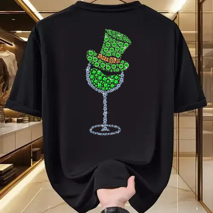 Patrick Day Shirts for Family, Funny Patrick Day shirts, st patrick's day Unisex T-Shirt/Hoodie/Sweatshirt HLT00 - Wine Glasses Clover Leprechaun Irish Shamrock St Patrick Day T-Shirt