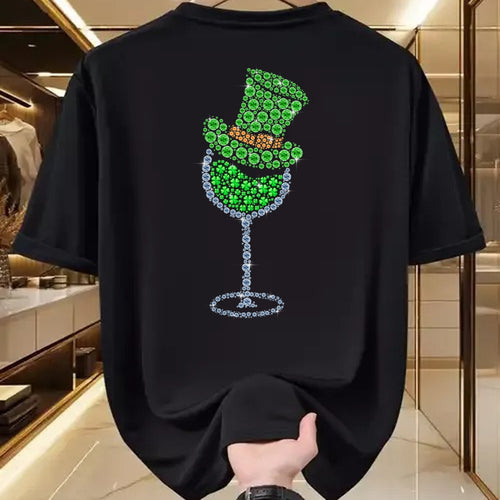 Patrick Day Shirts for Family, Funny Patrick Day shirts, st patrick's day Unisex T-Shirt/Hoodie/Sweatshirt HLT00 - Wine Glasses Clover Leprechaun Irish Shamrock St Patrick Day T-Shirt