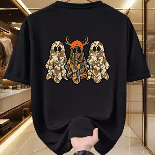 Funny Hunting Shirt, Gift For Hunting Lover Unisex T-Shirt/Hoodie/Sweatshirt HLT00 - Camo Boo Ghost Deer Hunting Season Halloween Men Women Boys T-Shirt