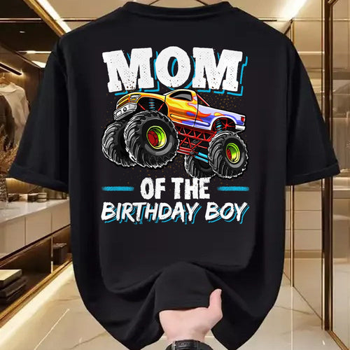Gift for Mom Shirt, Funny Mom Unisex T-Shirt/Hoodie/Sweatshirt HLT00 - Mom of the Birthday Boy Monster Truck Birthday Novelty Gift T-Shirt