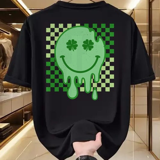 Patrick Day Shirts for Family, Funny Patrick Day shirts, st patrick's day Unisex T-Shirt/Hoodie/Sweatshirt HLT00 - Groovy Driping Smile Face St. Patrick Day Men Women Kid T-Shirt