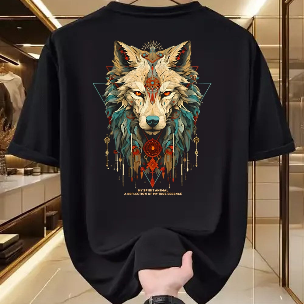 Native American T-Shirts, Vintage Native American Unisex T-Shirt/Hoodie/Sweatshirt HLT00 - Wolf Spirit Animal Sacred Shaman Native American Clan (1)