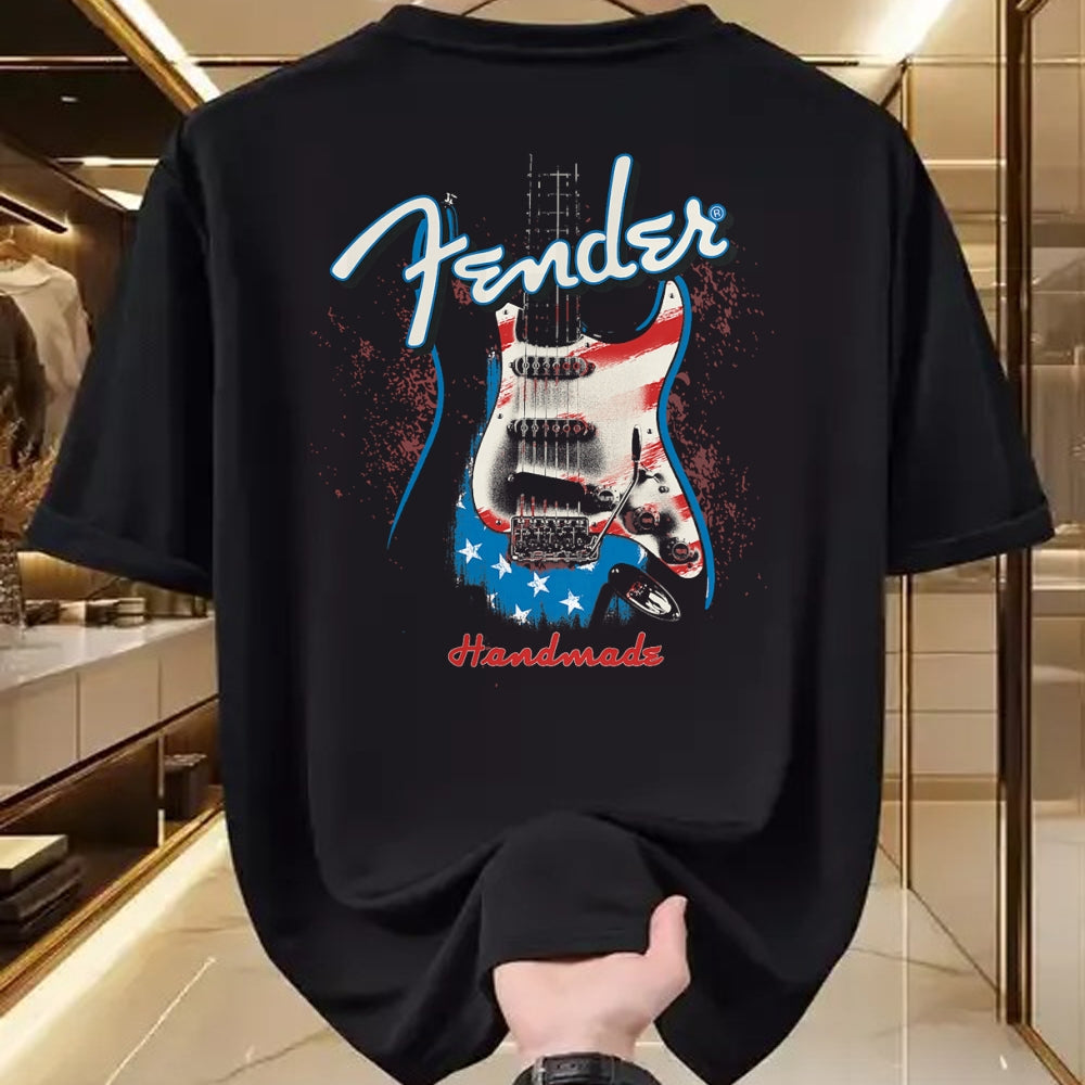 Guitar Lover Shirt, Funny Guitar UnisexT-Shirt/Hoodie/Sweatshirt HLT00 - Fender Handmade Guitars 4th of July American Flag T-Shirt