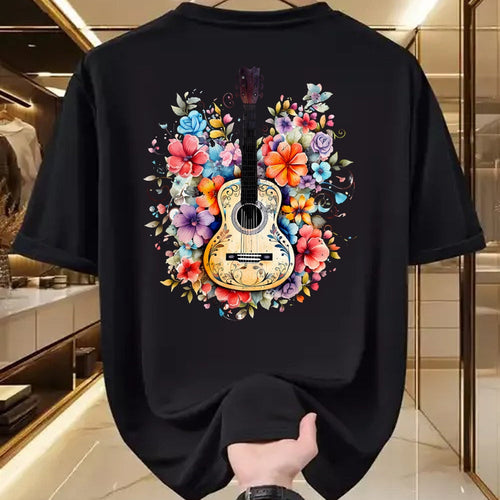 Guitar Lover Shirt, Funny Guitar UnisexT-Shirt/Hoodie/Sweatshirt HLT00 - Floral Guitar Graphic Guitarist Gift Mens Womens Dad Girl T-Shirt