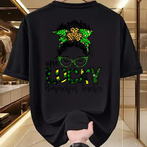 Patrick Day Shirts for Family, Funny Patrick Day shirts, st patrick's day Unisex T-Shirt/Hoodie/Sweatshirt HLT00 - One Lucky Homeschool Teacher St Patrick Day Teacher LOVE KID T-Shirt