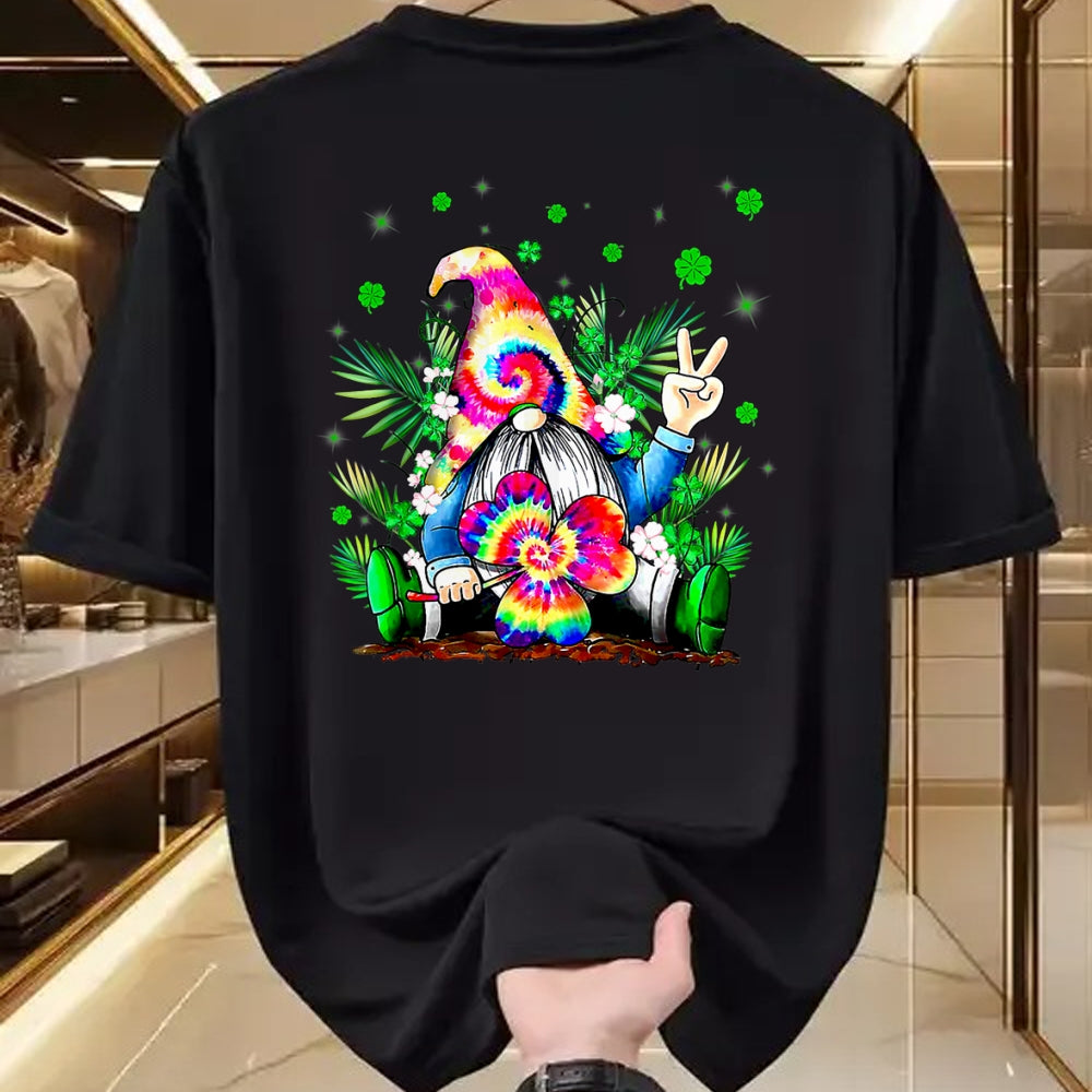 Patrick Day Shirts for Family, Funny Patrick Day shirts, st patrick's day Unisex T-Shirt/Hoodie/Sweatshirt HLT00 - Irish Gnome Tie Dye Shamrock St Patrick Day Peace Love Luck T-Shirt