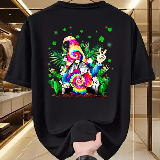 Patrick Day Shirts for Family, Funny Patrick Day shirts, st patrick's day Unisex T-Shirt/Hoodie/Sweatshirt HLT00 - Irish Gnome Tie Dye Shamrock St Patrick Day Peace Love Luck T-Shirt
