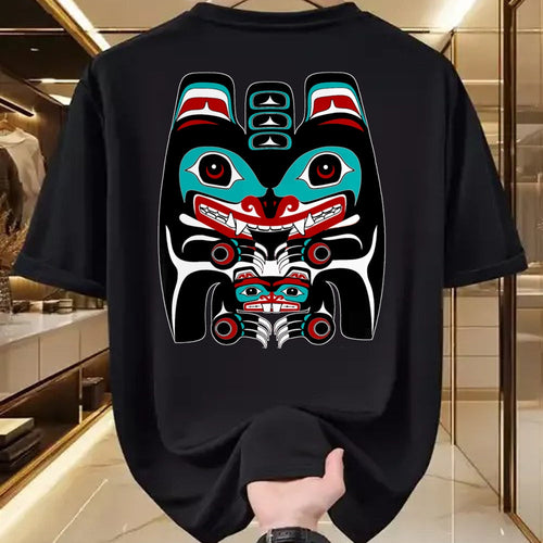 Native American T-Shirts, Vintage Native American Unisex T-Shirt/Hoodie/Sweatshirt HLT00 - Indigenous Alaska Native American Art Style Bear & Beaver