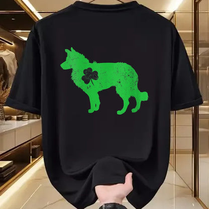 Patrick Day Shirts for Family, Funny Patrick Day shirts, st patrick's day Unisex T-Shirt/Hoodie/Sweatshirt HLT00 - Womens border collie Irish Clover St Patrick Day Leprechaun Dog V-Neck T-Shirt