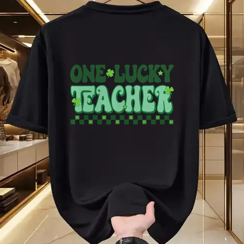 Patrick Day Shirts for Family, Funny Patrick Day shirts, st patrick's day Unisex T-Shirt/Hoodie/Sweatshirt HLT00 - St Patrick Day Shamrock One Lucky Teacher Retro Saint Pattys T-Shirt