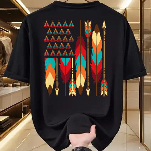 Native American T-Shirts, Vintage Native American Unisex T-Shirt/Hoodie/Sweatshirt HLT00 - Native American Flag - Pride Month Indigenous People Veteran