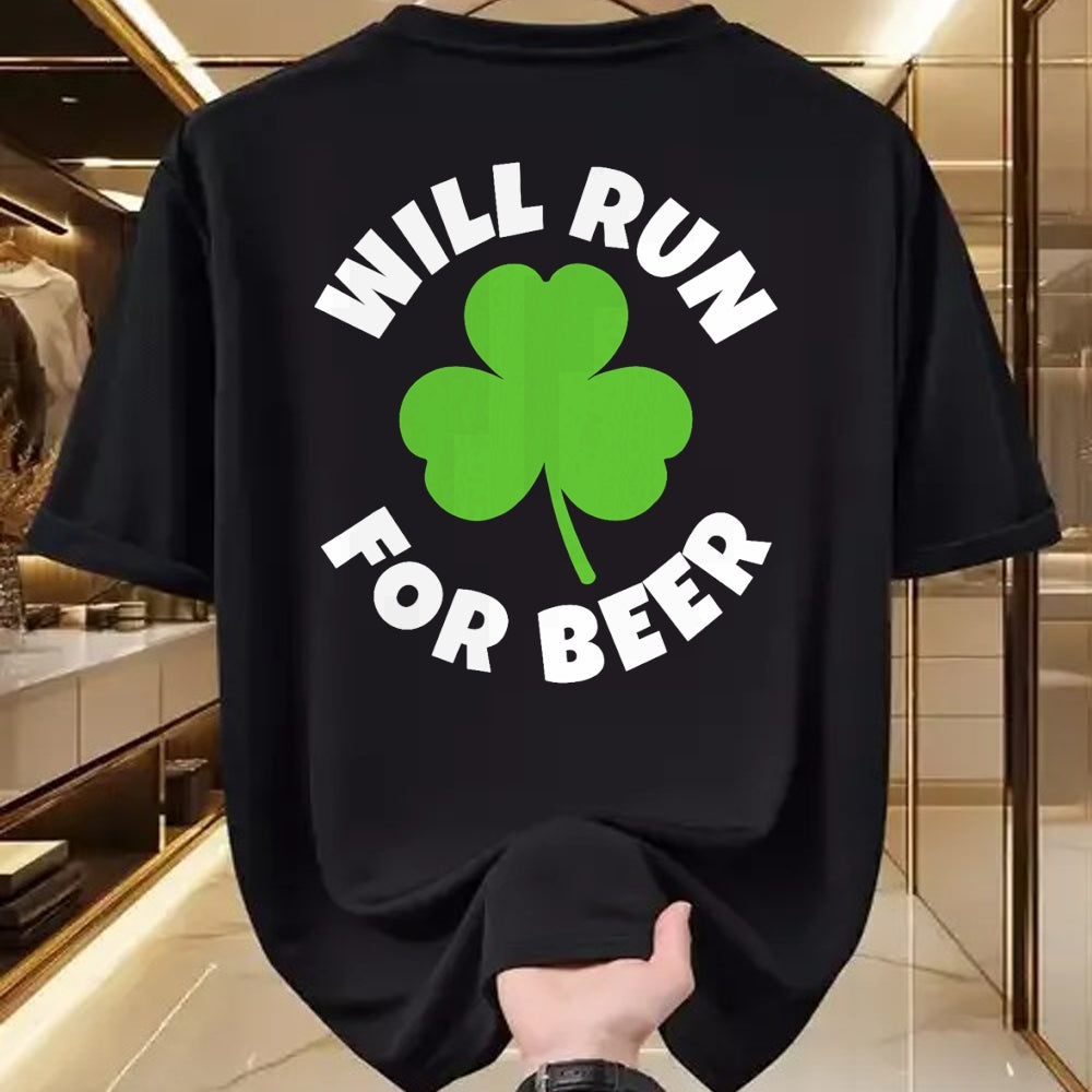 Patrick Day Shirts for Family, Funny Patrick Day shirts, st patrick's day Unisex T-Shirt/Hoodie/Sweatshirt HLT00 - Will Run For Beer Funny St. Patrick Day Irish Running Runner T-Shirt
