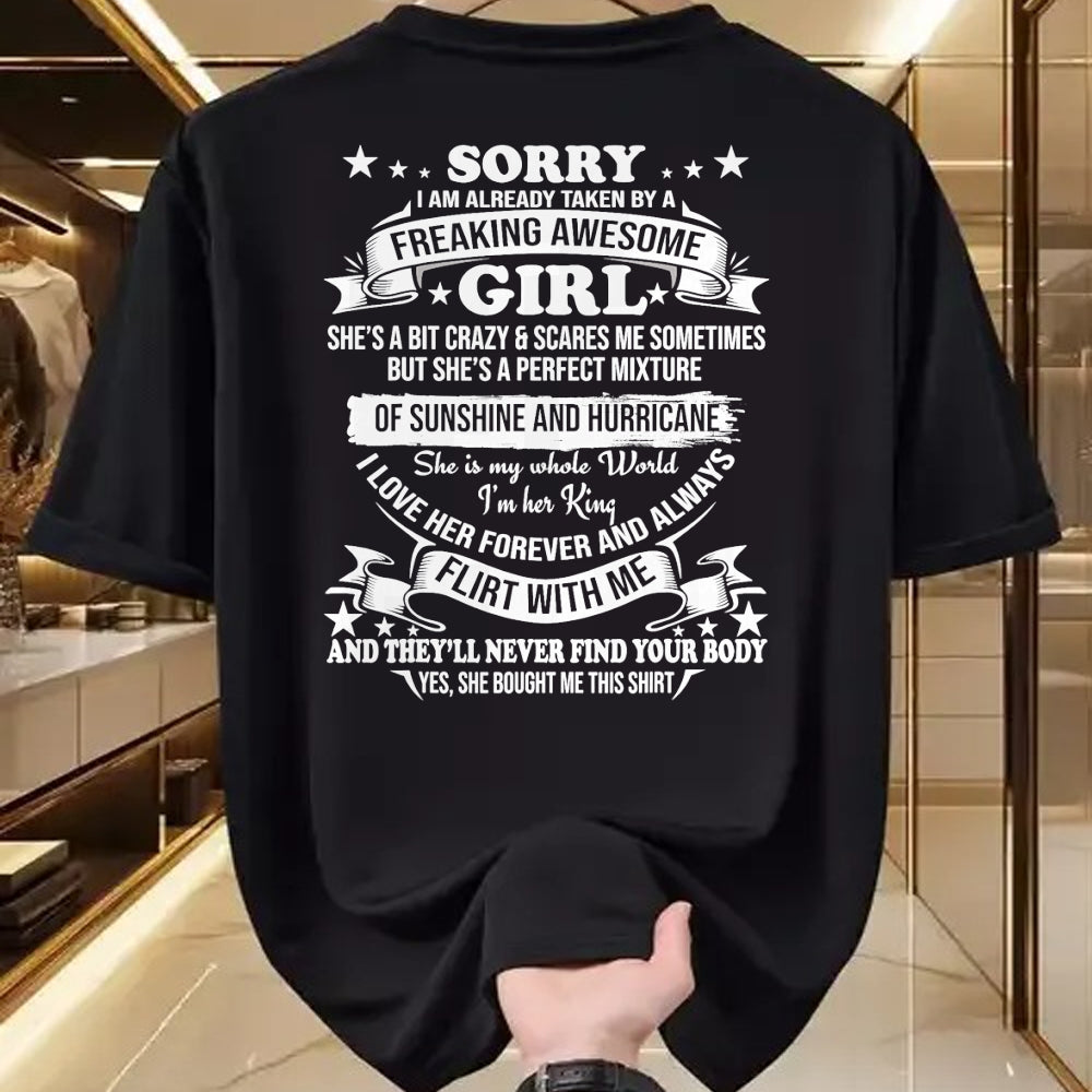 Best Husband Shirt, Wife and Husband Unisex T-Shirt/Hoodie/Sweatshirt HLT00 - Sorry I am Already Taken by Awesome Girl Shirt Valentine Day T-Shirt