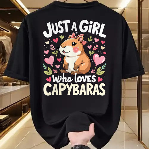 Cute Capybara Shirt, Funny Capybara Unisex T-Shirt/Hoodie/Sweatshirt HLT00 - Capybara Shirt Just A Girl Who Loves Capybara Lover Kids Boy T-Shirt