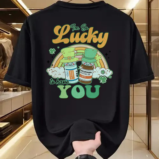 Patrick Day Shirts for Family, Funny Patrick Day shirts, st patrick's day Unisex T-Shirt/Hoodie/Sweatshirt HLT00 - I_m So Lucky To Have You Haldol Ativan ICU Nurse Patrick Day T-Shirt