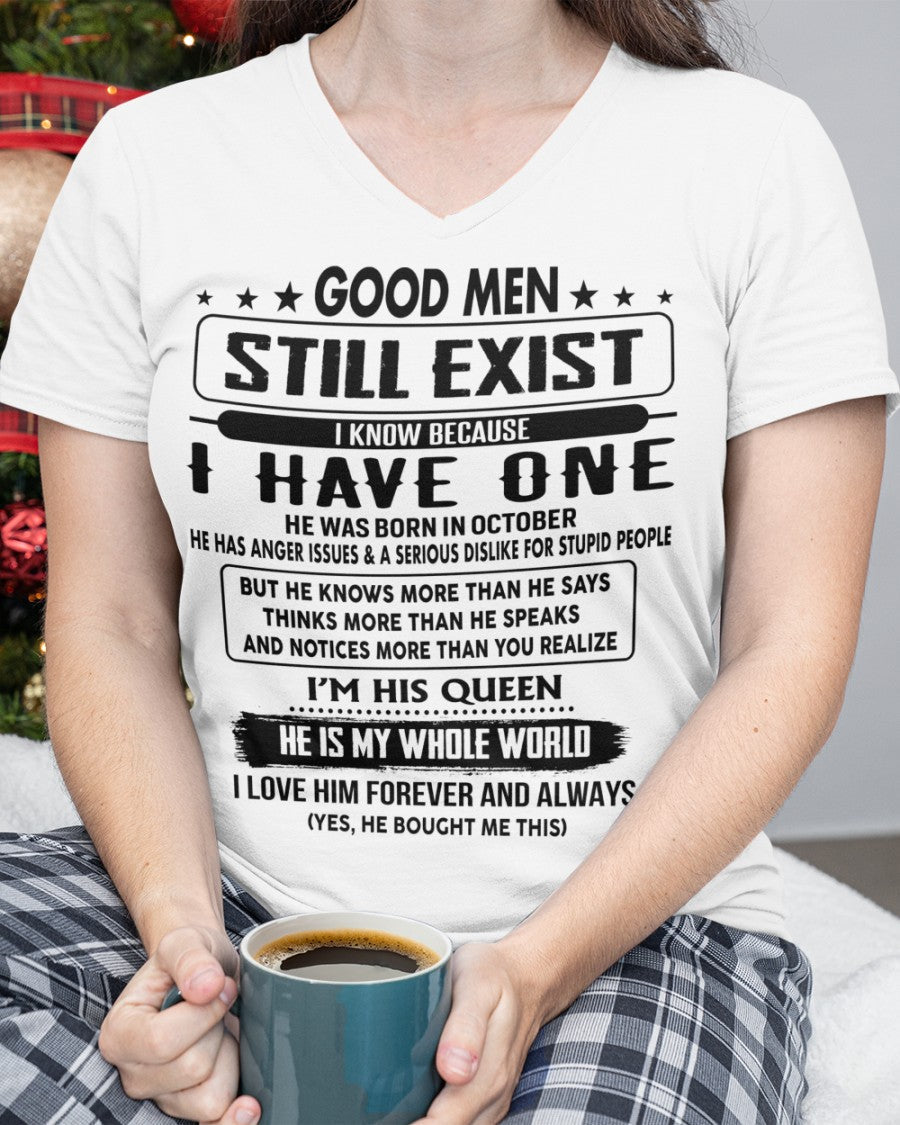October - Good men Still Exist - gift for your girlfriend, wife from Husband - HNDS10 (SKU-GM-10)