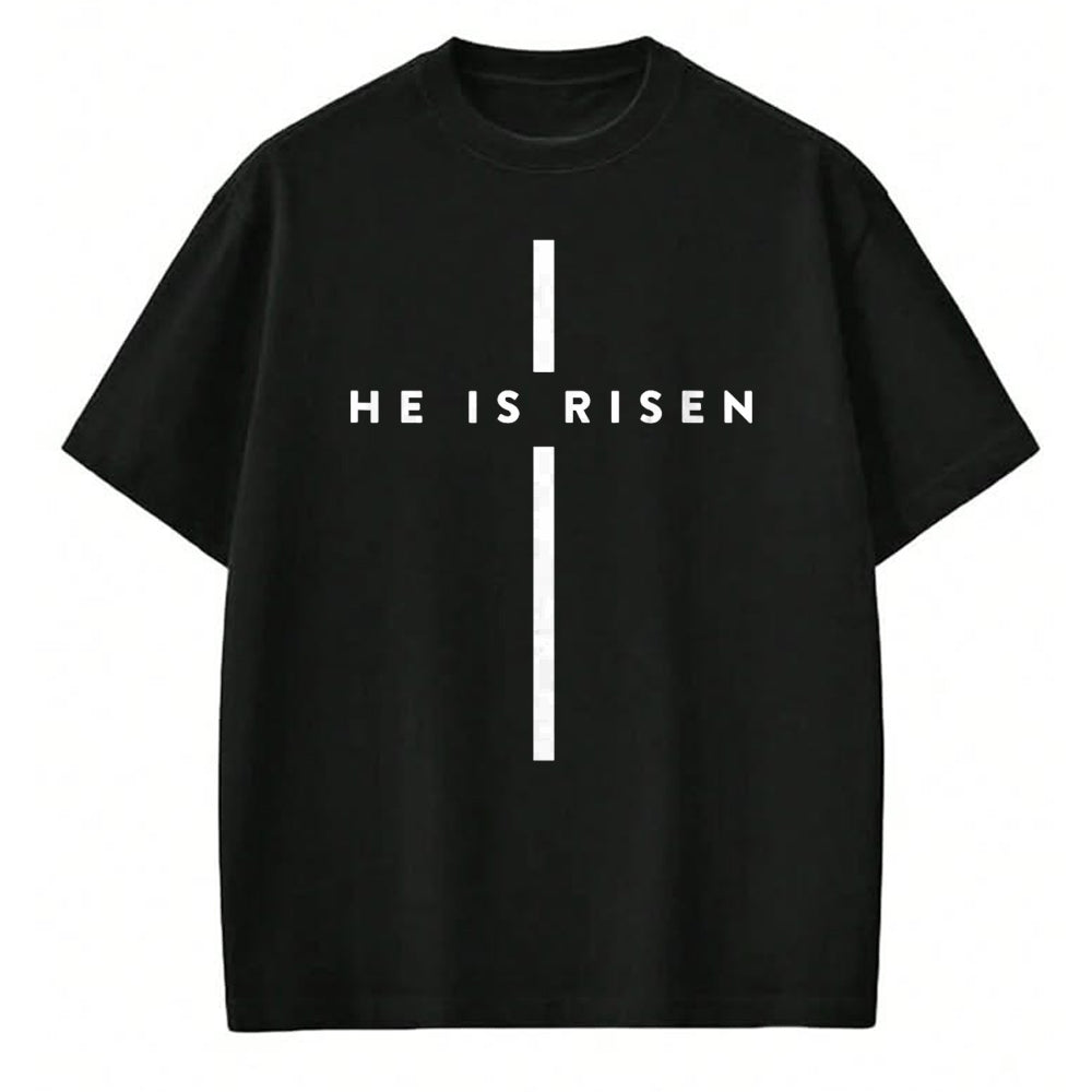 Christian Tee, Christian Faith Unisex T-Shirt/Hoodie/Sweatshirt HLT00 - He Is Risen Cross Jesus Easter Day Christmas Christians T-Shirt (1)