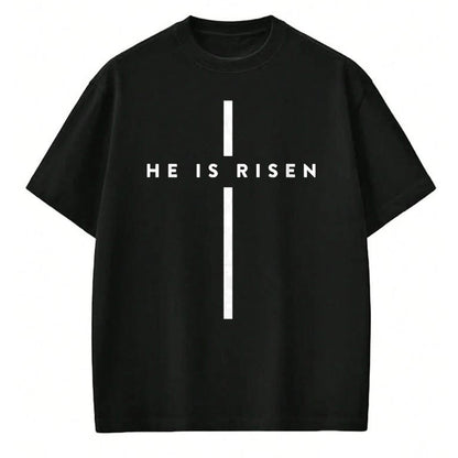 Christian Tee, Christian Faith Unisex T-Shirt/Hoodie/Sweatshirt HLT00 - He Is Risen Cross Jesus Easter Day Christmas Christians T-Shirt (1)