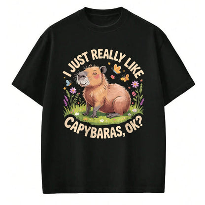 Cute Capybara Shirt, Funny Capybara Unisex T-Shirt/Hoodie/Sweatshirt HLT00 - Funny Capybara Art for Men Women Kids Capy Rodent Capybara T-Shirt (1)