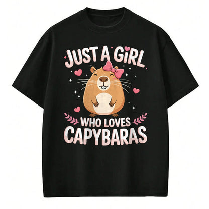 Cute Capybara Shirt, Funny Capybara Unisex T-Shirt/Hoodie/Sweatshirt HLT00 - Just A Girl Who Loves Capybaras Kawaii T-Shirt