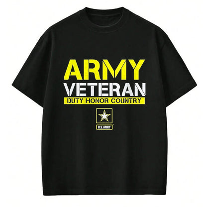 Proud Veteran Shirt, Funny Veteran UnisexT-Shirt/Hoodie/Sweatshirt HLT00 - US Army Veteran Duty Honor Land T-Shirt, Men, Black, 3X-Large
