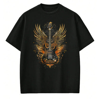 Guitar Lover Shirt, Funny Guitar UnisexT-Shirt/Hoodie/Sweatshirt HLT00 - Electric Guitar with Wings Baroque Rock Design Art T-Shirt