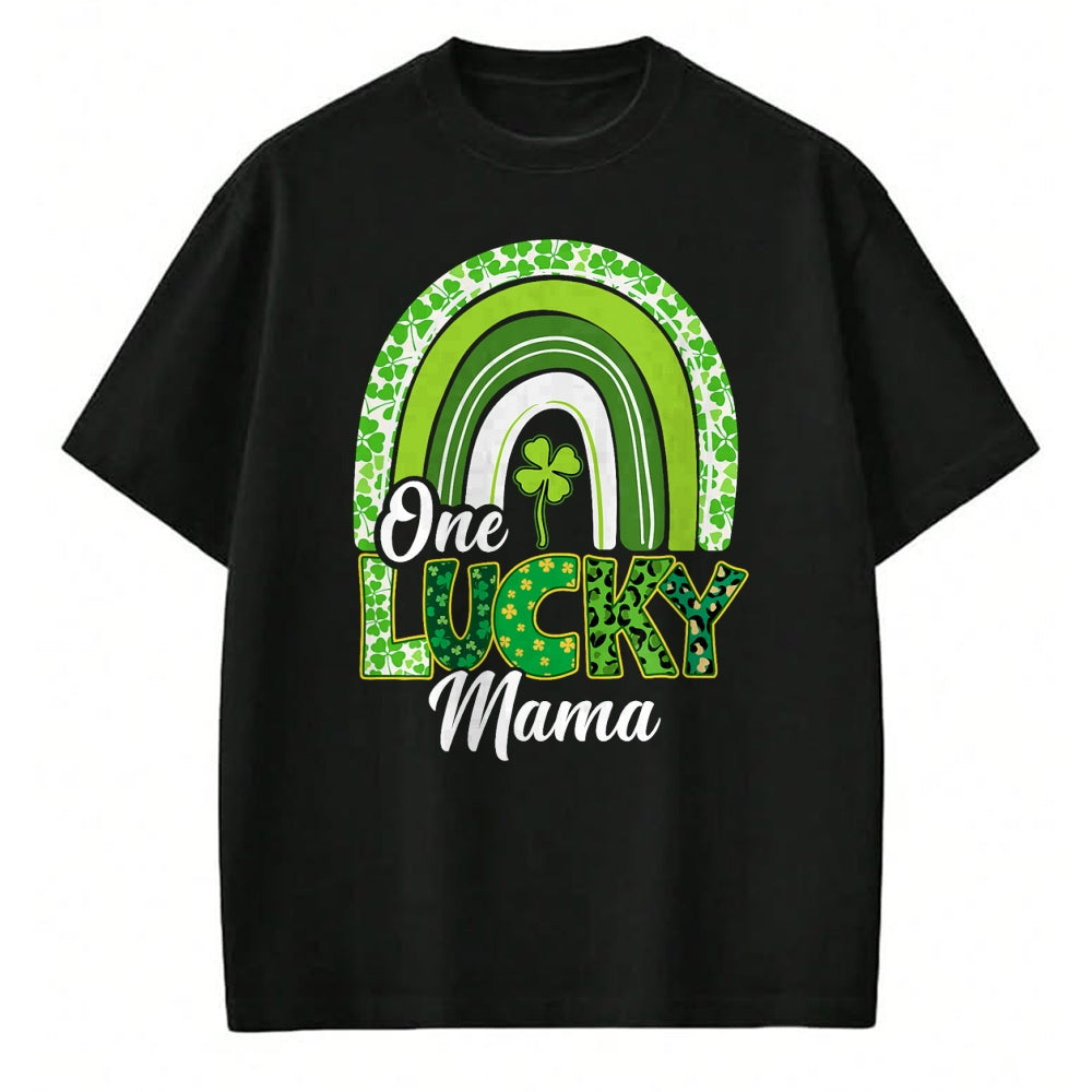 Gift for Mom Shirt, Funny Mom Unisex T-Shirt/Hoodie/Sweatshirt HLT00 - One Lucky Mama St Patrick's Day Mom Shamrock Mother_s Day T-Shirt