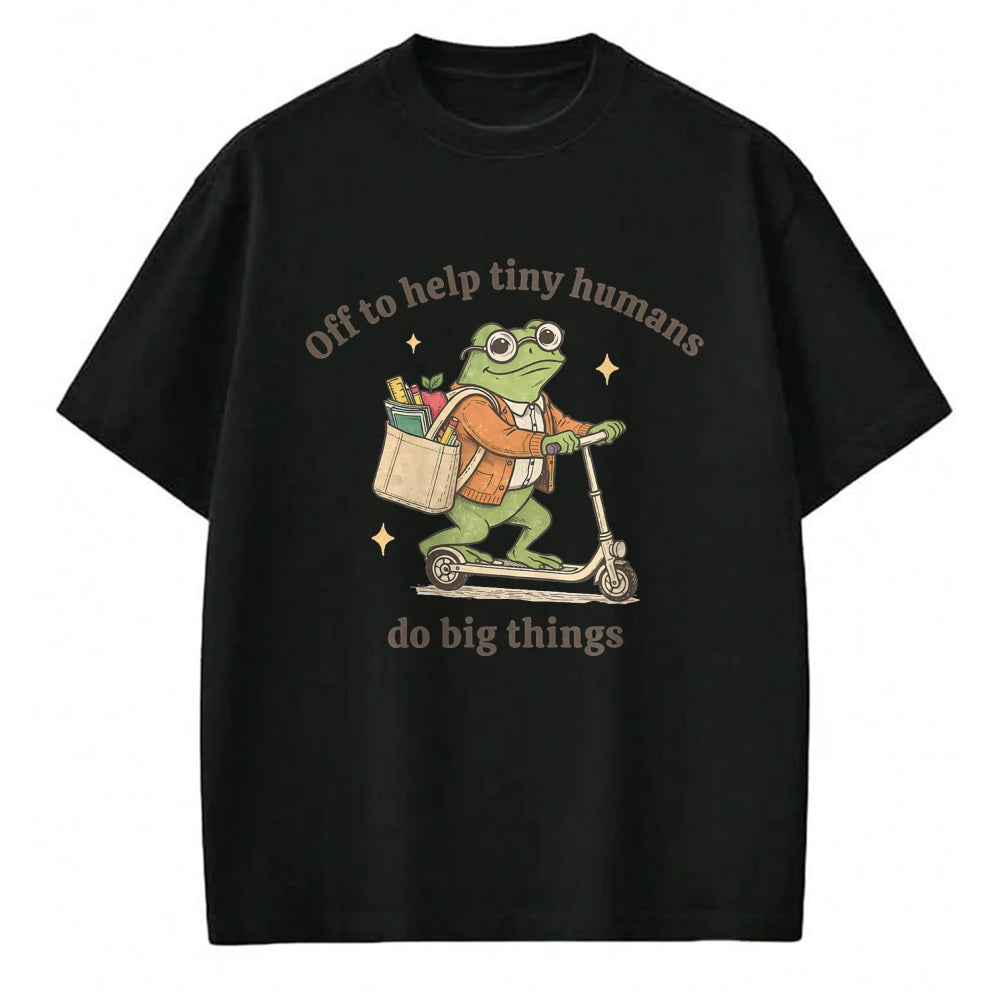 Best Teacher Shirt, Funny Teacher UnisexT-Shirt/Hoodie/Sweatshirt HLT00 - Retro Frog Elementary Teacher Help Tiny Humans Do Big Things T-Shirt