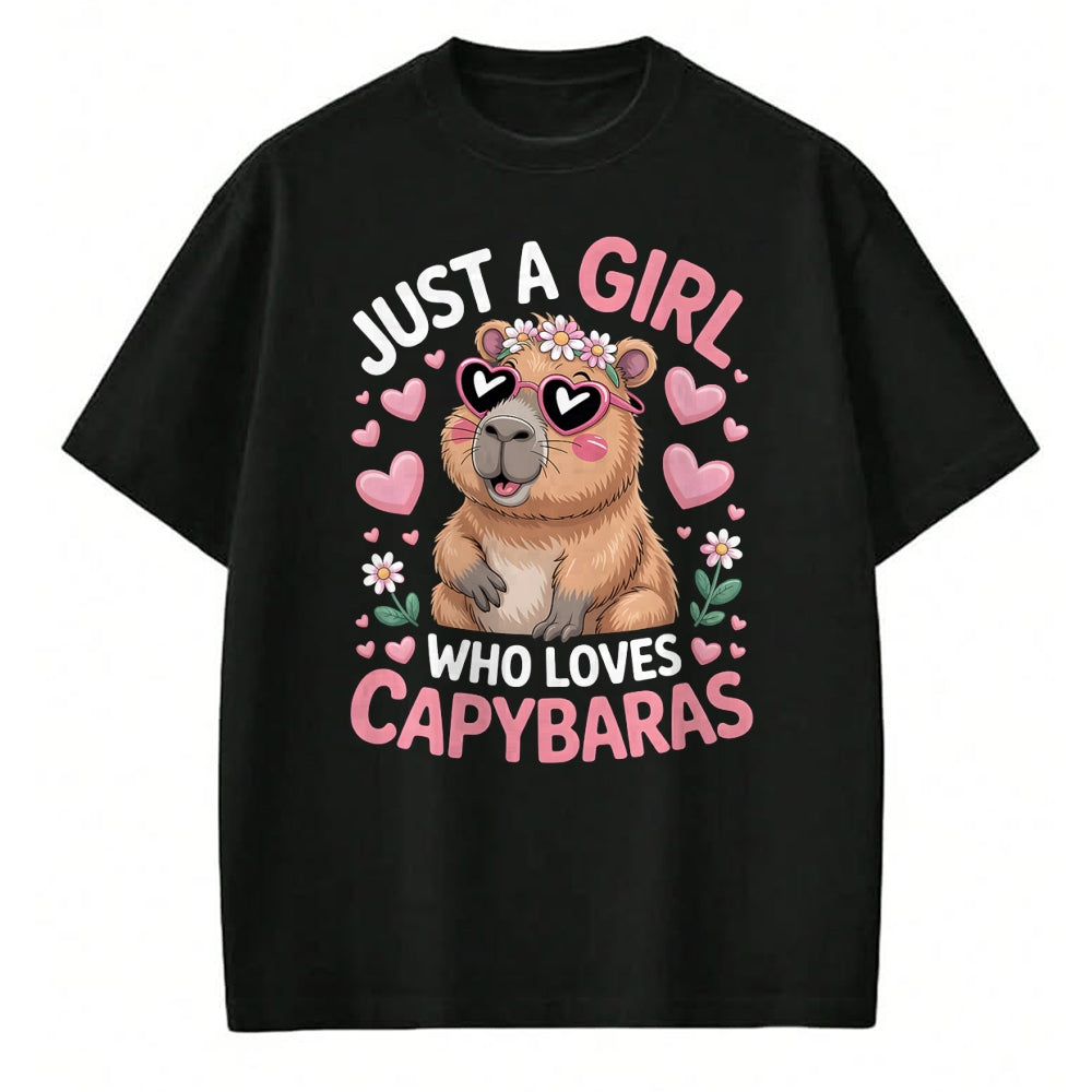 Cute Capybara Shirt, Funny Capybara Unisex T-Shirt/Hoodie/Sweatshirt HLT00 - Girls Capybara T-Shirt