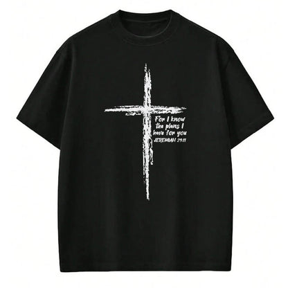 Christian Tee, Christian Faith Unisex T-Shirt/Hoodie/Sweatshirt HLT00 - Cross I Know The Plans Verse Bible Jesus God Christian Gift T-Shirt
