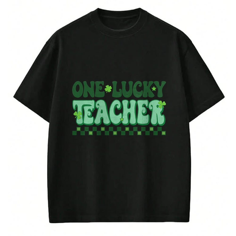 Patrick Day Shirts for Family, Funny Patrick Day shirts, st patrick's day Unisex T-Shirt/Hoodie/Sweatshirt HLT00 - St Patrick Day Shamrock One Lucky Teacher Retro Saint Pattys T-Shirt