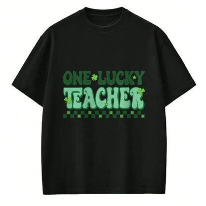 Patrick Day Shirts for Family, Funny Patrick Day shirts, st patrick's day Unisex T-Shirt/Hoodie/Sweatshirt HLT00 - St Patrick Day Shamrock One Lucky Teacher Retro Saint Pattys T-Shirt