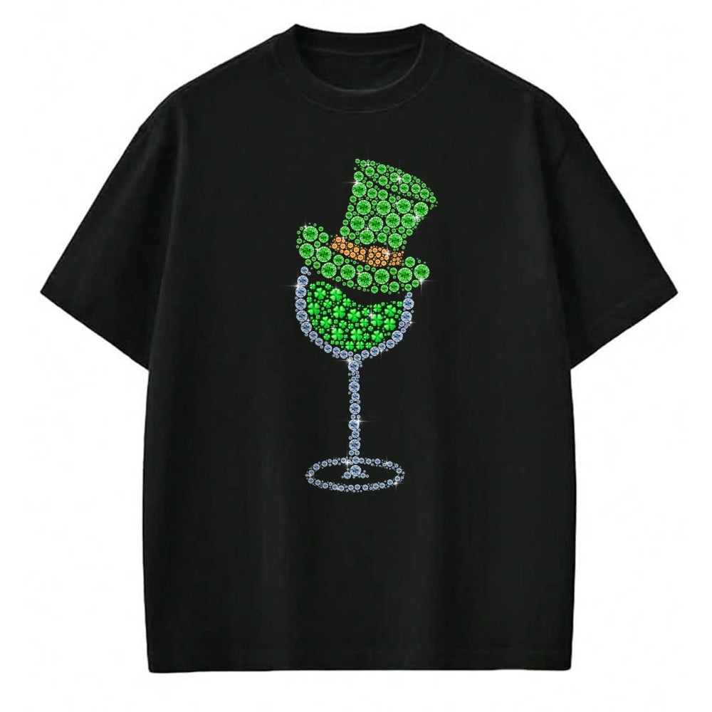 Patrick Day Shirts for Family, Funny Patrick Day shirts, st patrick's day Unisex T-Shirt/Hoodie/Sweatshirt HLT00 - Wine Glasses Clover Leprechaun Irish Shamrock St Patrick Day T-Shirt