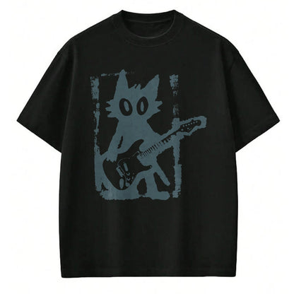 Guitar Lover Shirt, Funny Guitar UnisexT-Shirt/Hoodie/Sweatshirt HLT00 - Cat Playing Guitar Rock Star Rock and Roll Men Women Kids T-Shirt (1)