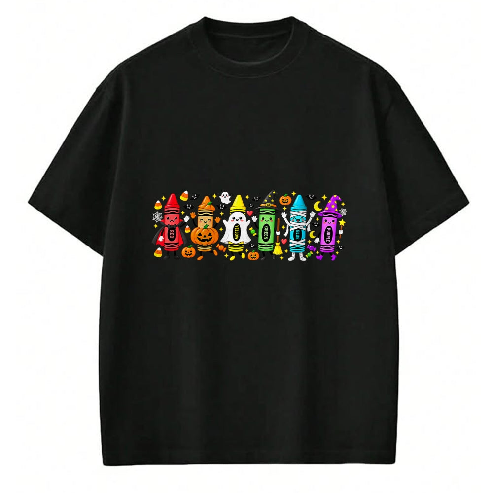 Best Teacher Shirt, Funny Teacher UnisexT-Shirt/Hoodie/Sweatshirt HLT00 - Halloween Crayons Teacher Spooky Teacher T-Shirt