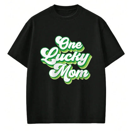 Gift for Mom Shirt, Funny Mom Unisex T-Shirt/Hoodie/Sweatshirt HLT00 - One Lucky Mom Retro Vintage St Patricks Day T-Shirt