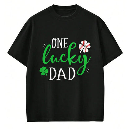 Gift for Dad Shirt, Funny Dad Unisex T-Shirt/Hoodie/Sweatshirt HLT00 – Mens Baseball Dad One Lucky Dad Tee Vintage St Patrick Day Father T-Shirt