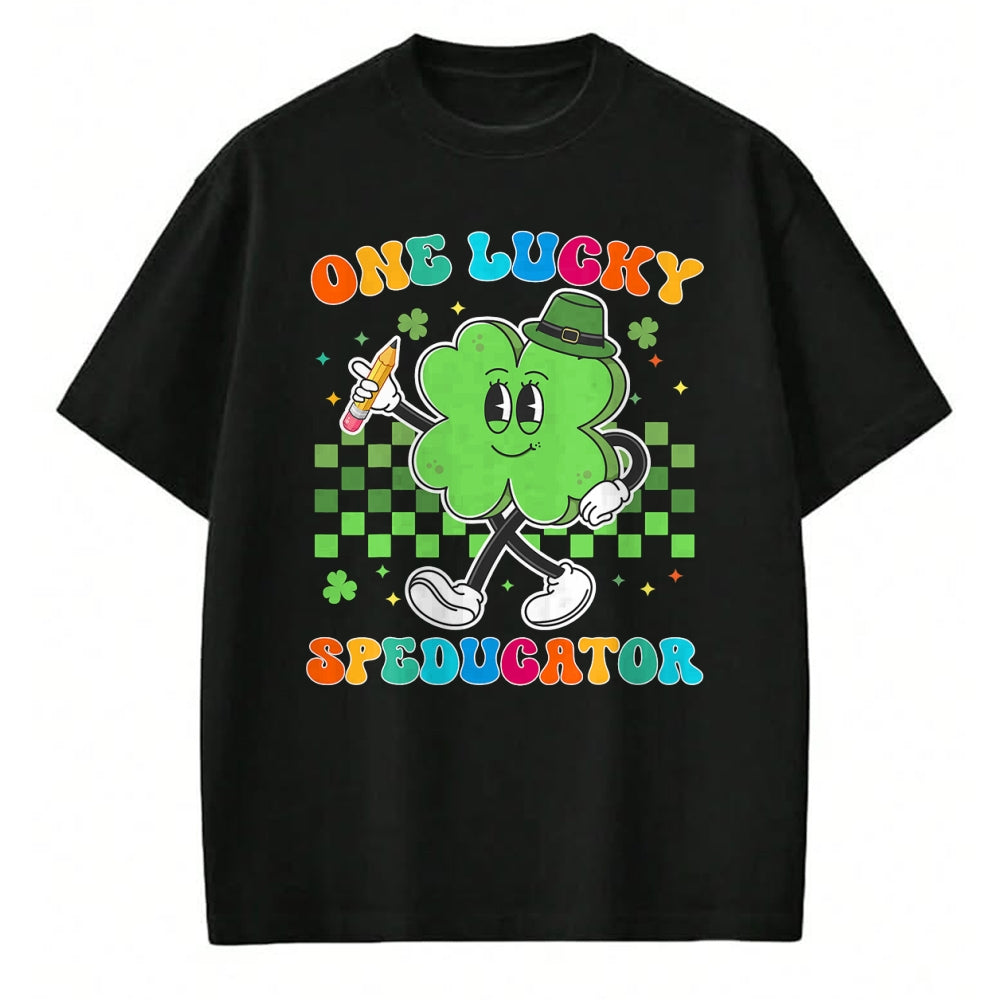 Patrick Day Shirts for Family, Funny Patrick Day shirts, st patrick's day Unisex T-Shirt/Hoodie/Sweatshirt HLT00 - Vintage One Lucky Speducator St Patrick Day School T-Shirt